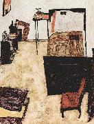 Egon Schiele Schieles Wohnzimmer in Neulengbach oil painting on canvas